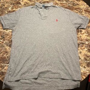 Ralph Lauren Short Sleeve Polo Men’s Medium (M) Gray Red Pony Cotton Casual